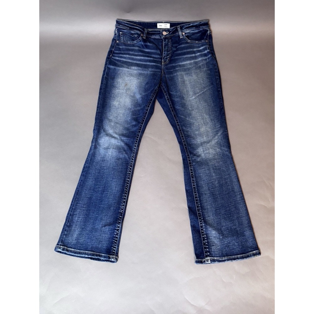 BKE Women's Culture Jeans Bootcut 32x31.5 Denim Dark Wash Distressed
